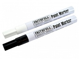 Faithfull Paint Marker Pen Black & White (Pack 2) £9.49